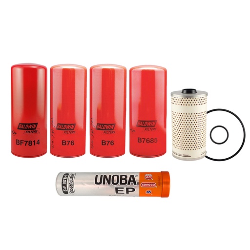 [KGAKIT-124] VOLVO D12 OIL CHANGE KIT, B76, BF7814, B7685, PF7744, FREE TUBE RED GREASE
