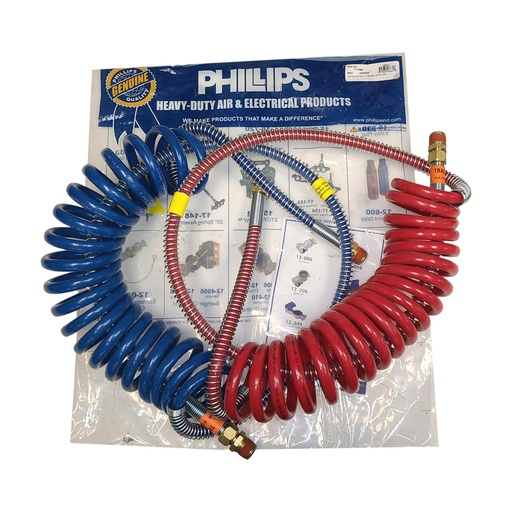 PHILLIPS RED/BLU 15' COILED AIR SET RED & BLUE 11-340