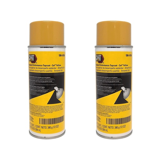 GENUINE CATERPILLAR 590-0196 AEROSOL Spray Paint CAT Yellow 12oz (Pack of 2)
