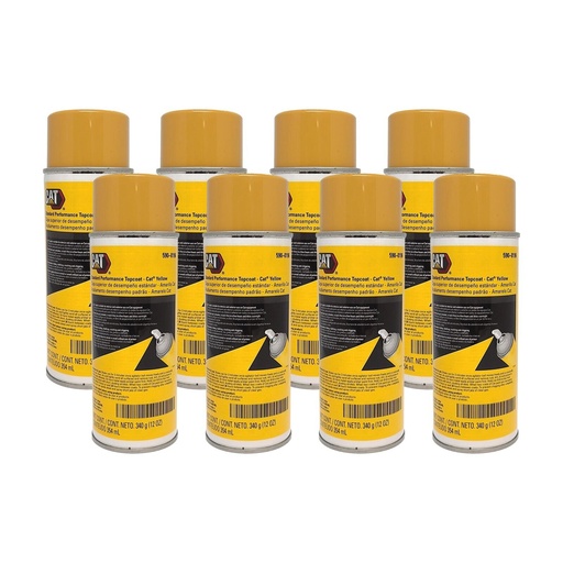 GENUINE CATERPILLAR 590-0196 AEROSOL Spray Paint CAT Yellow 12oz (Pack of 8)