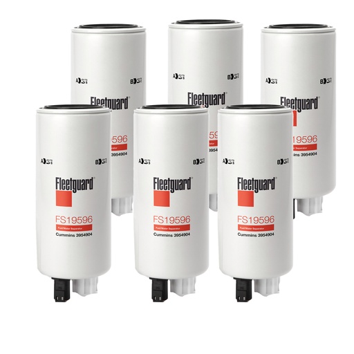 [O7-5ZNM-YGRE] FleetGuard Fuel Filter with Water Separator FS19596 *(Pack of 6)*