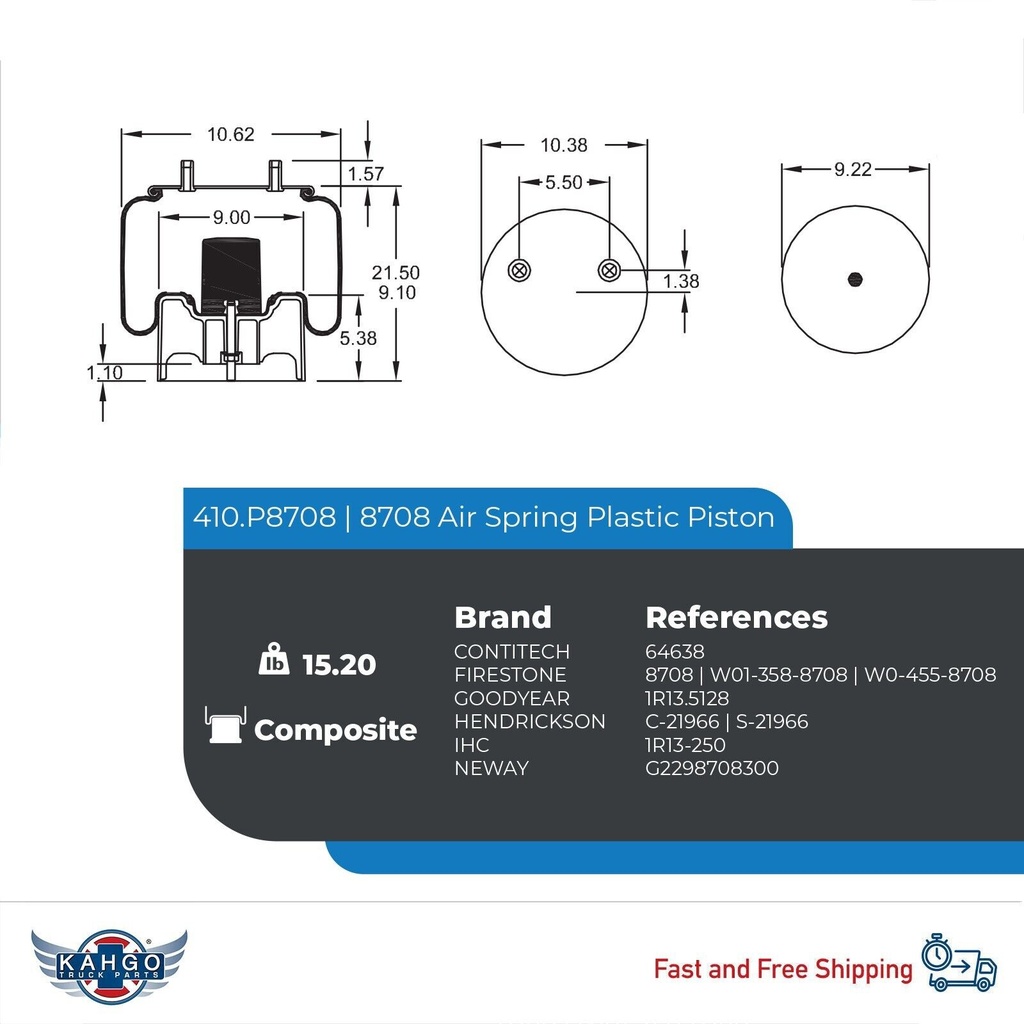 Air Spring Rolling Lobe 410.P8708 W01-358-8708