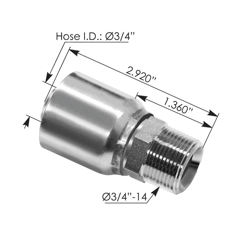 Continental  Hydraulic Hose Fitting NPTF Male  818.14615-1212