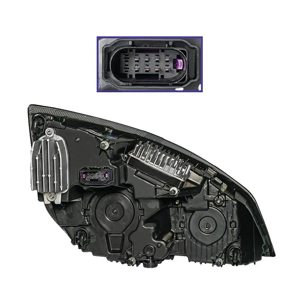 Headlight LH Black Freightliner P4 564.46001 A6601512002 A66-01512-002
