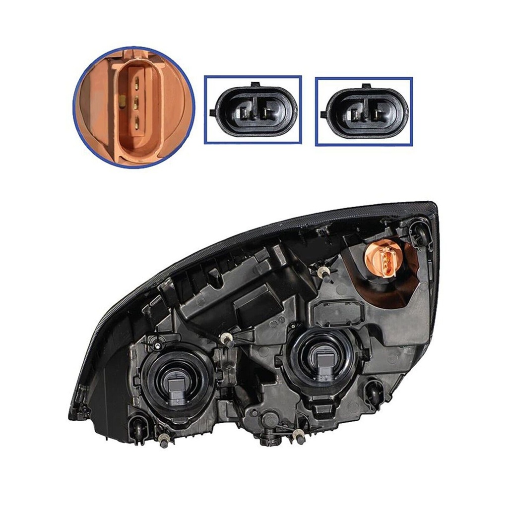 Headlight RH Black Freightliner P4 564.46002 A6601512003, A6601512005