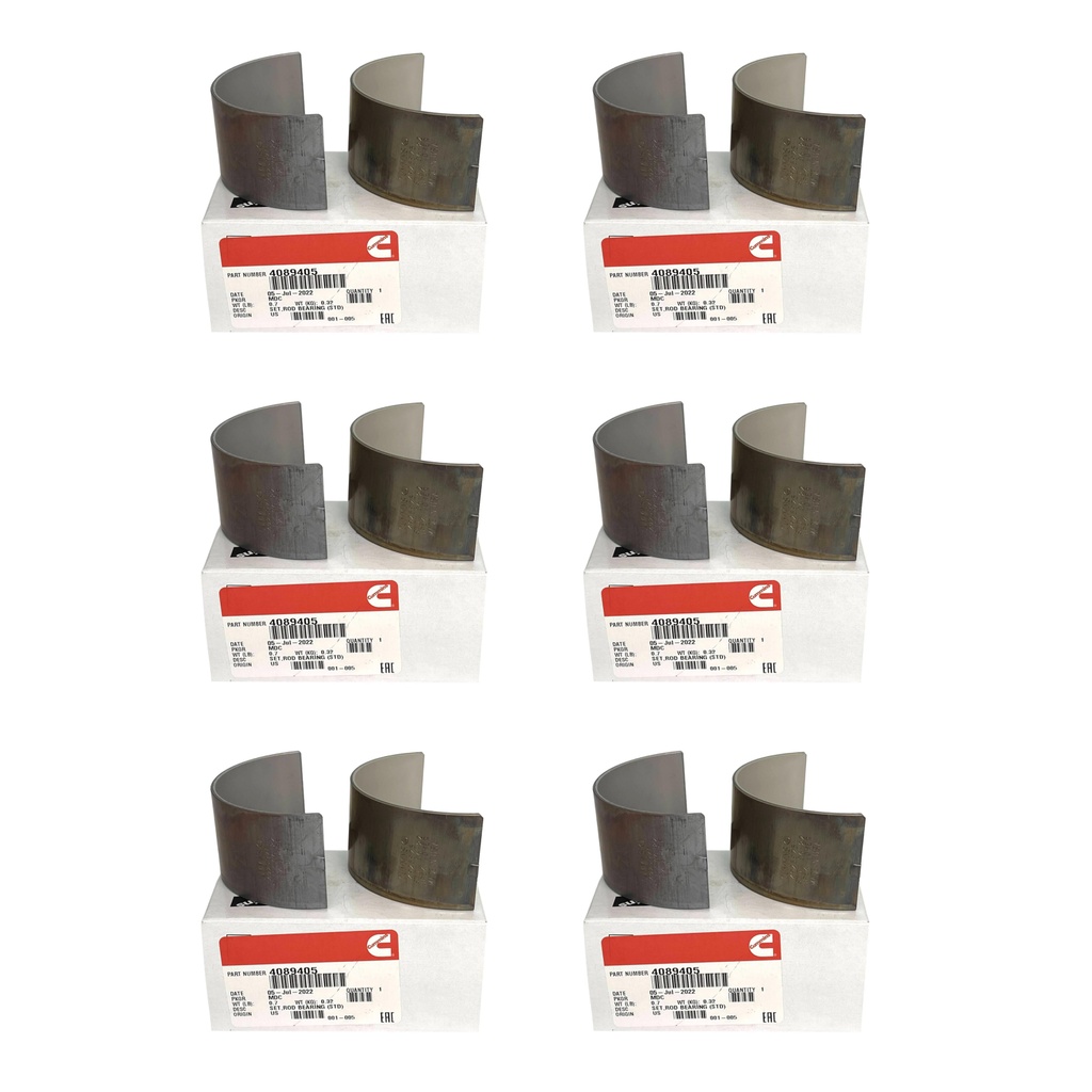 OEM Cummins ROD BEARING ISX 4089405CUM 4089405 (Pack of 6)