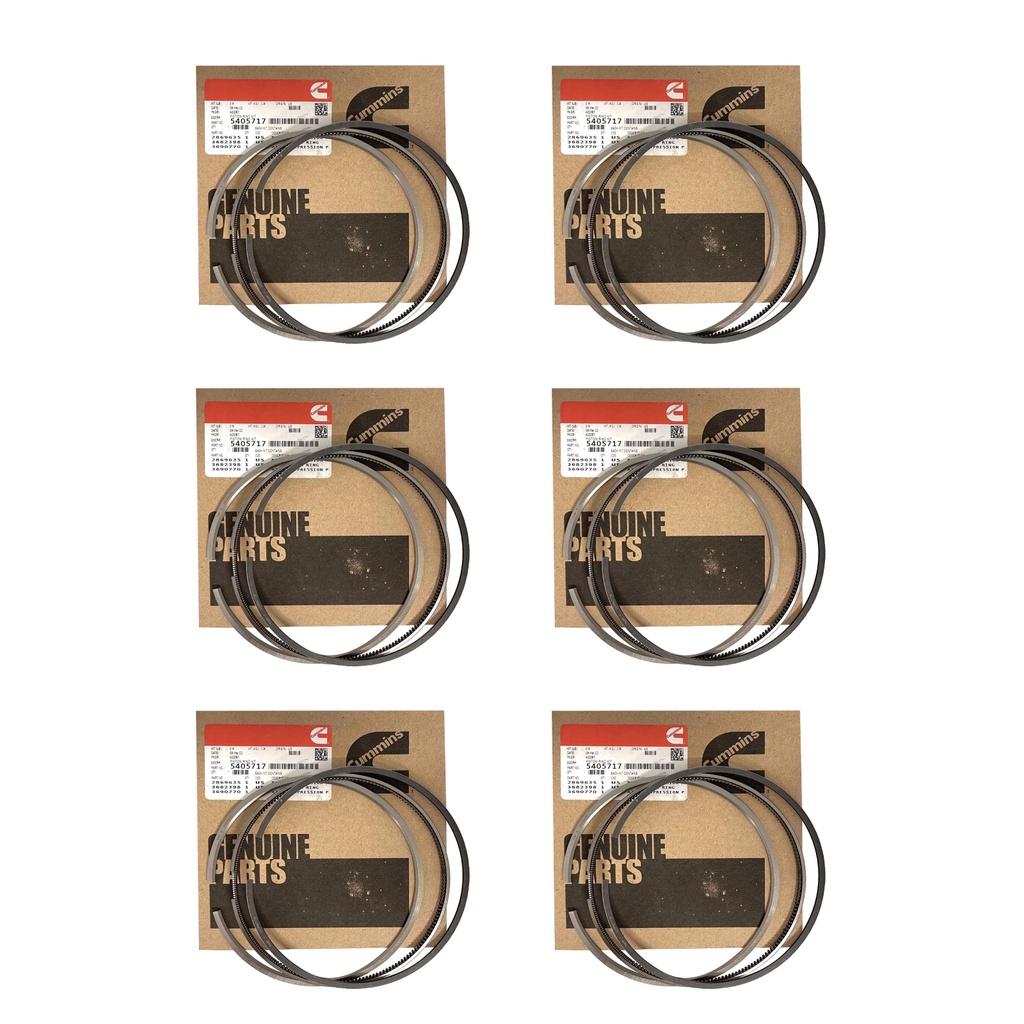 OEM Cummins PISTON RING SET ISX 5405717CUM 5405717 3680725 4089406 (Pack of 6)