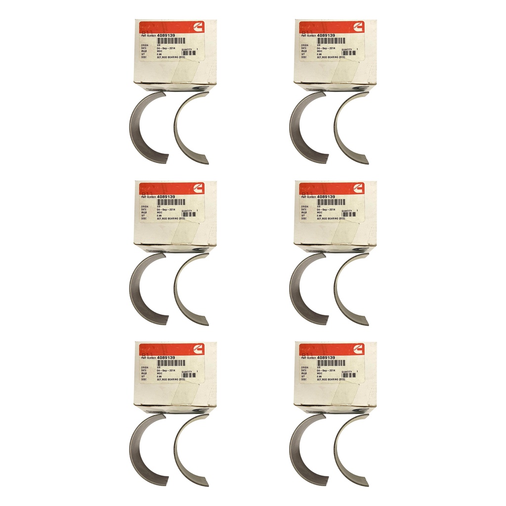 OEM Cummins CON ROD BEARING ISX 4089139CUM 4089139 (Pack of 6)