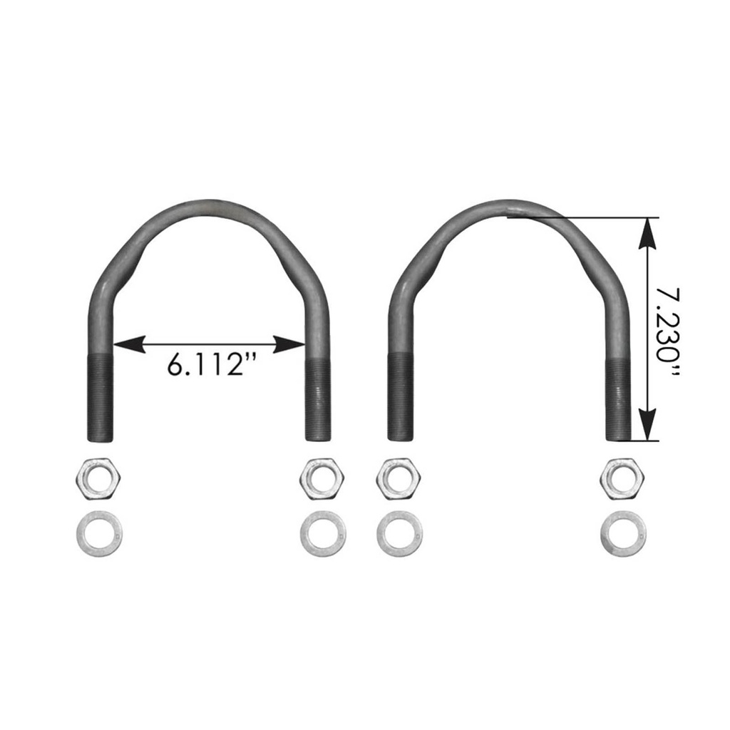 U Bolt Kit F/Semi/RND Hendrickson Aux/Trailor AUBK8668-072, B28758, 16106