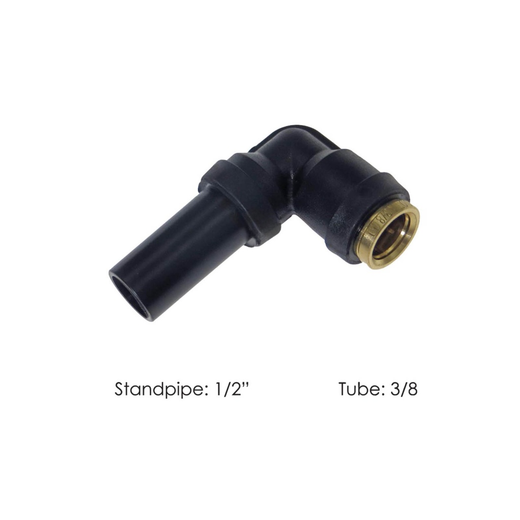 PLC Standpipe Elbow 3/8in x 1/2in 177.12C596D, 369PTCSP68, QS696D, 369SP68