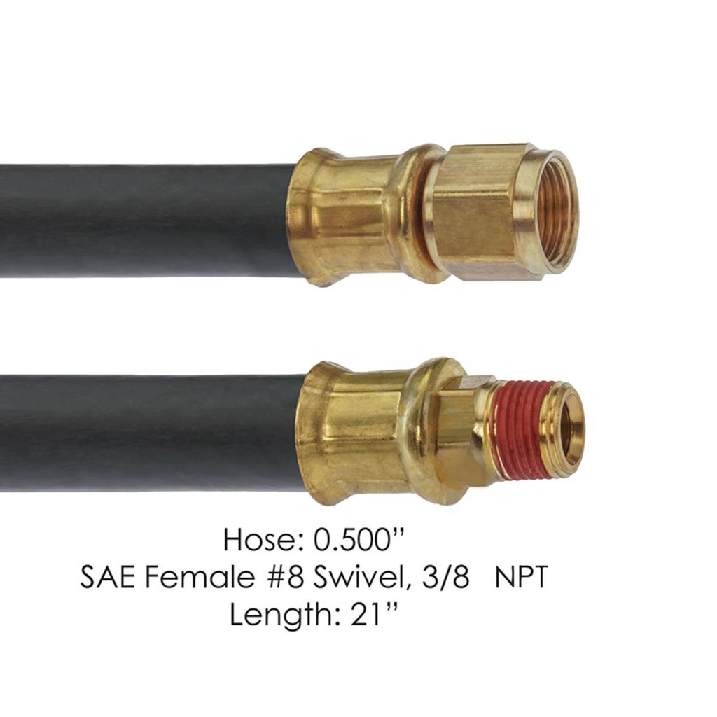 Air Hose Assy 1/2in 1/2 SAEx3/8 NPT 21in 177.75121, 1221022021