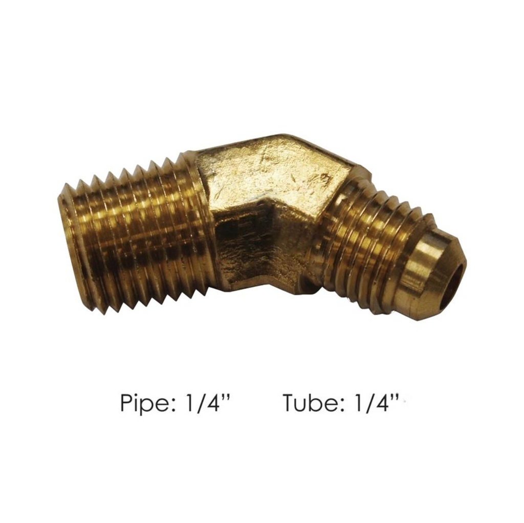 Male Elbow 45 DEG 1/4in SAE X 1/4in Pipe 177.8544B, 54X4X4, 159F44, 544B, 015944