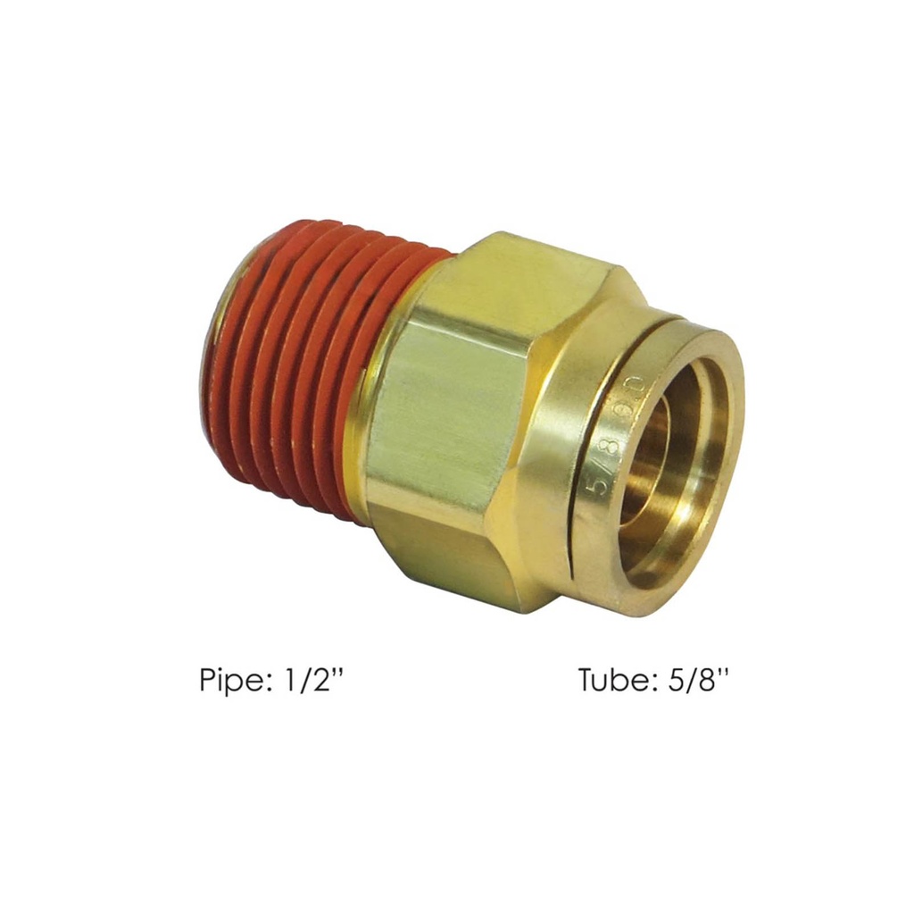 Brass PLC Male Connector 5/8 X 1/2in 177.13B6810D, 1868X10, 68PMT108