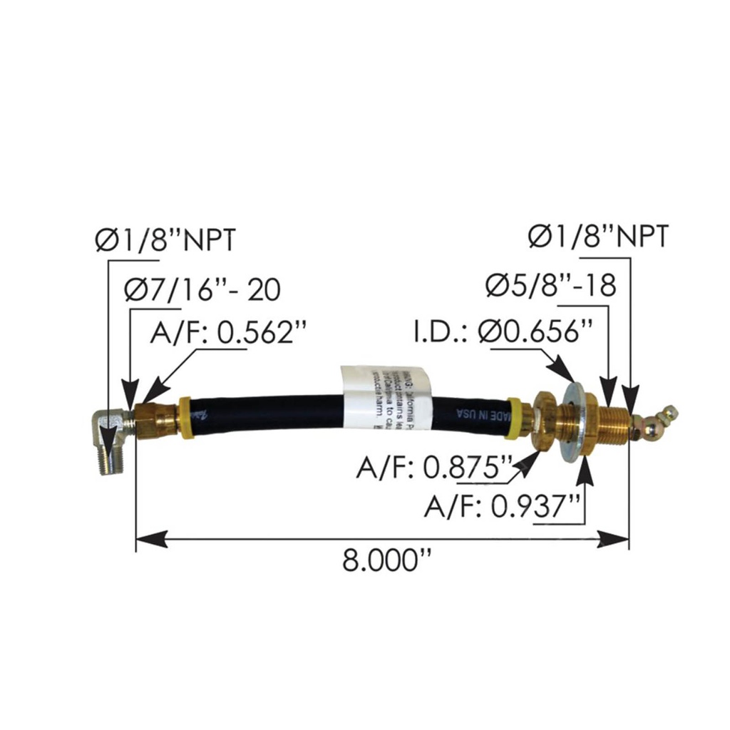 Grease Hose for Clutch 8in Volvo 755.GH1V, 20422714, 20776498, 85108980
