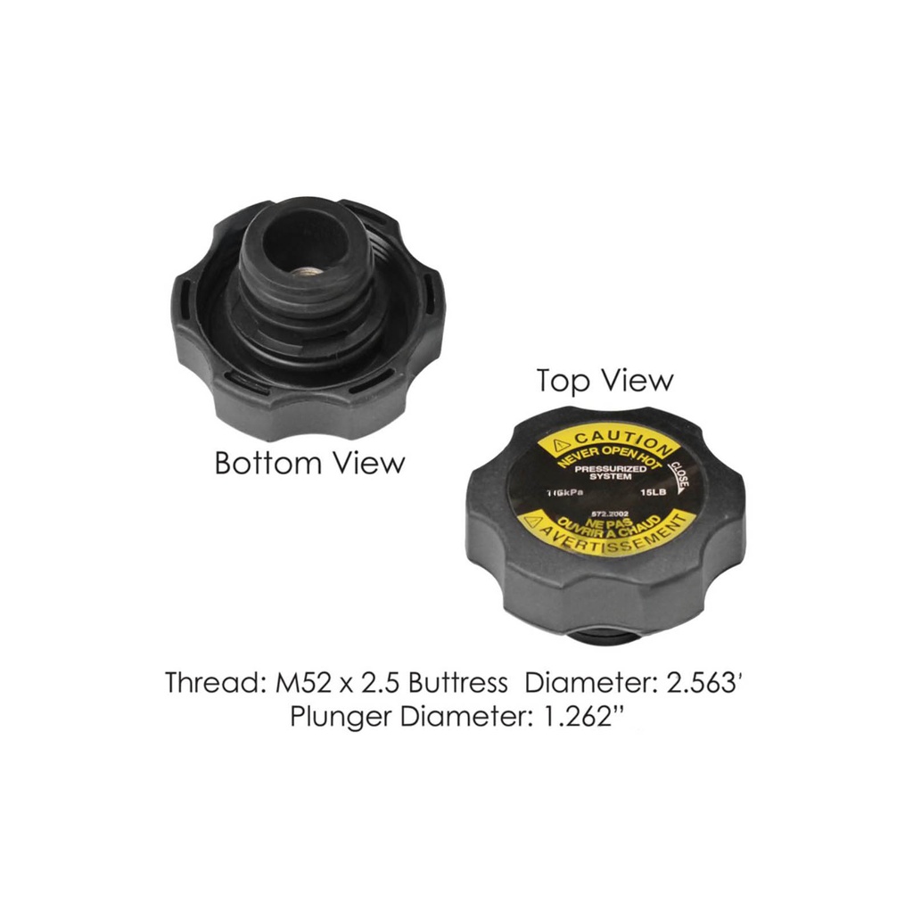 Coolant Surge Tank Cap 15LB PSI 572.2002, 0520763001, 0520763002, SC1002