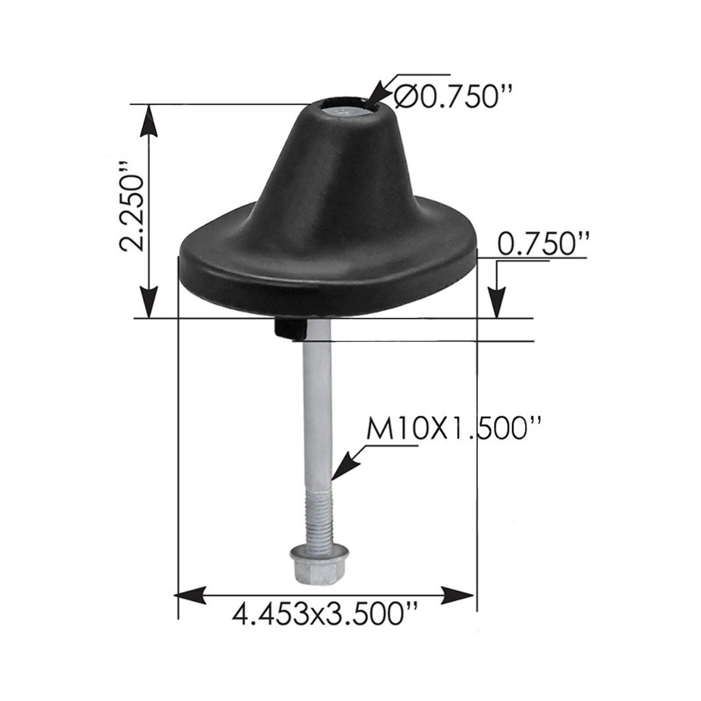Hood Bumper Poly Freightliner P4 M17452UB, A1720929000, A1721590000