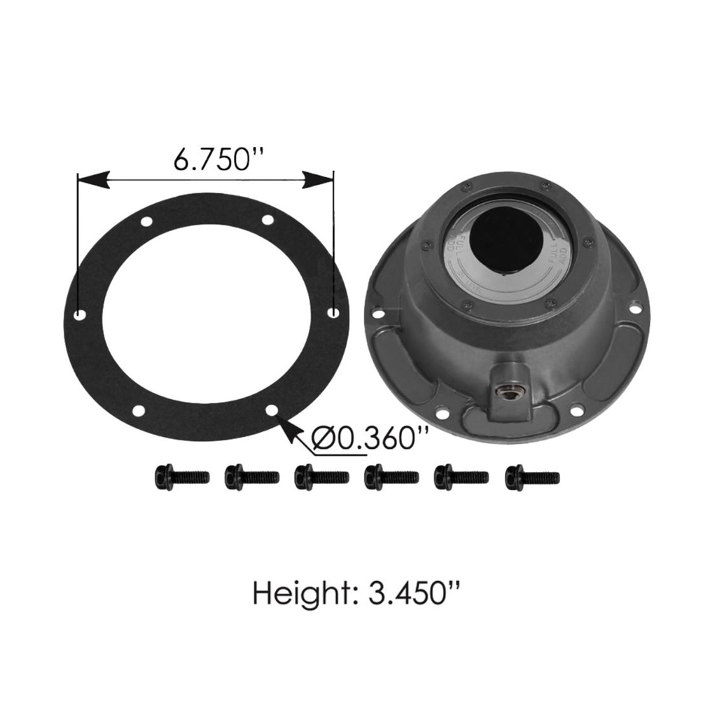CR Hub Cap Aluminum TP Oil 180.CR1869, 1869, 343-4195, 343-195