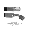 Power Steering Hose Freightliner 19in, 561.46441, 14-14442-019,1414442019