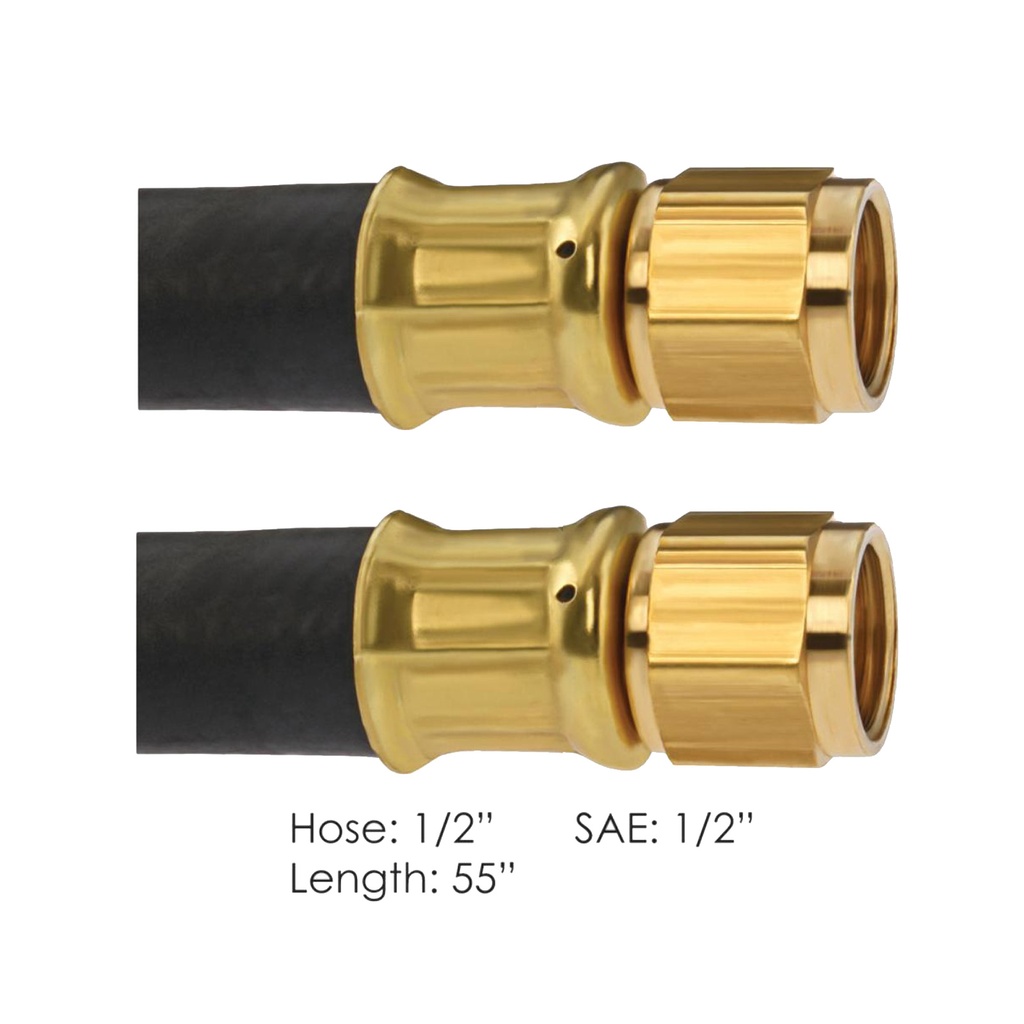 Air Hose Assy 1/2in 1/2in SAE Swl-55in L 177.7555, 12-21021-055, PHK2718888855