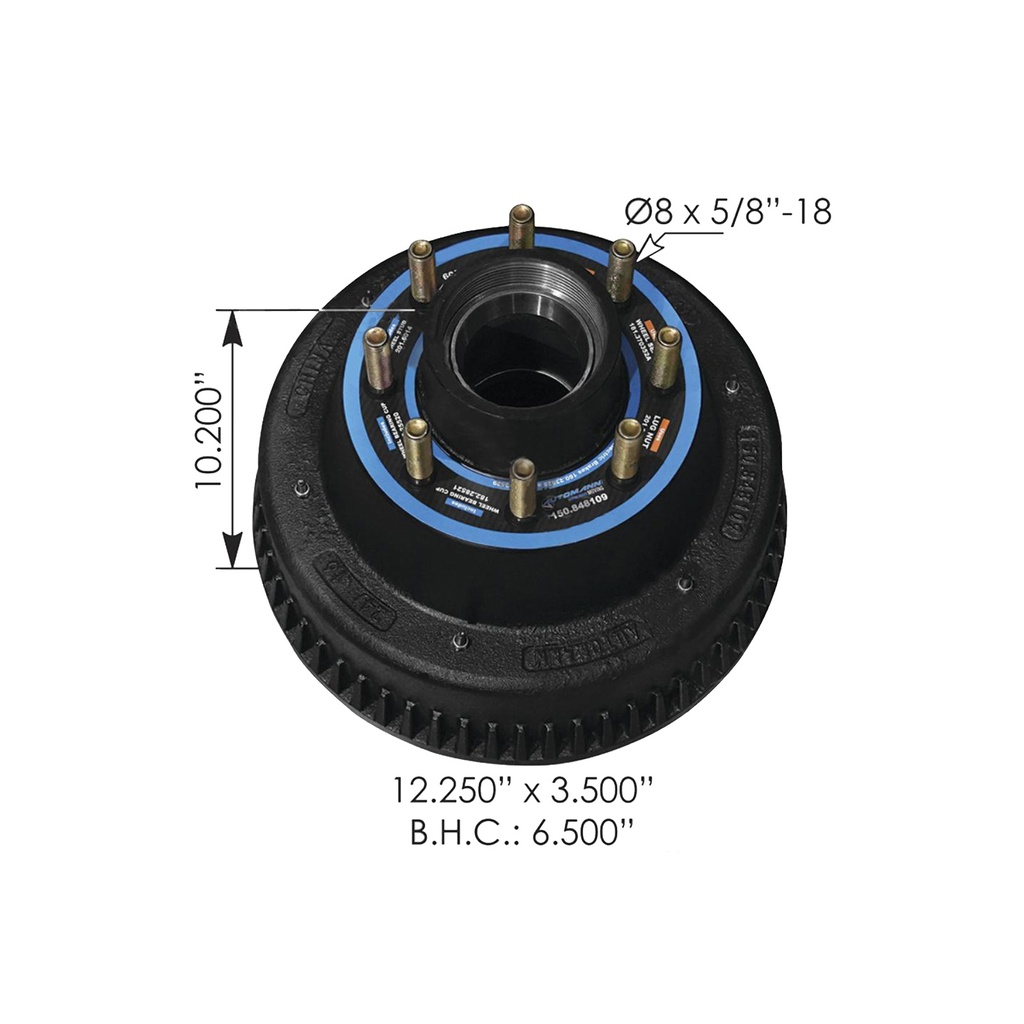 Oil Hub/Drum 10K ALKO Only - NOT Dexter 150.848109, 568270, 008-481-09