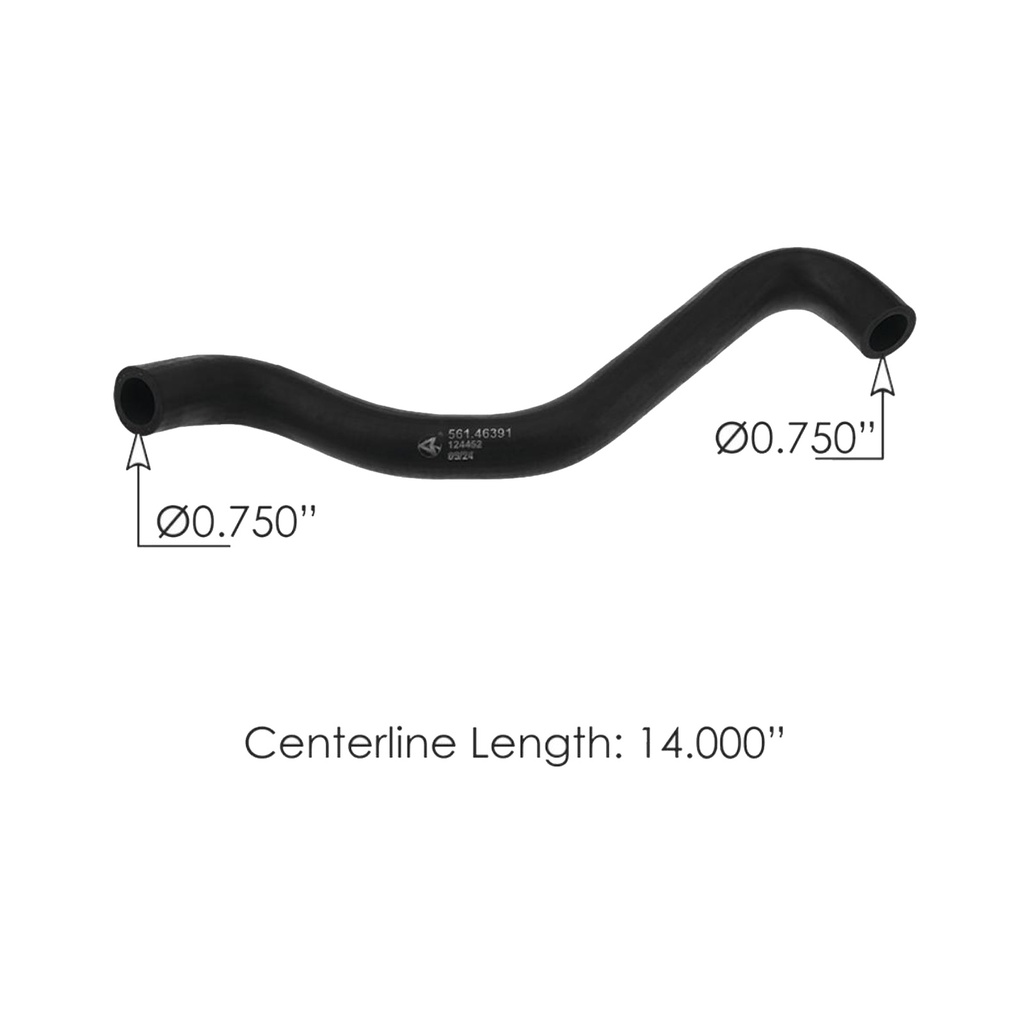 Heater Hose Aux. Freightliner 0.75"x14" 561.46391,0534391000, 05-34391-000