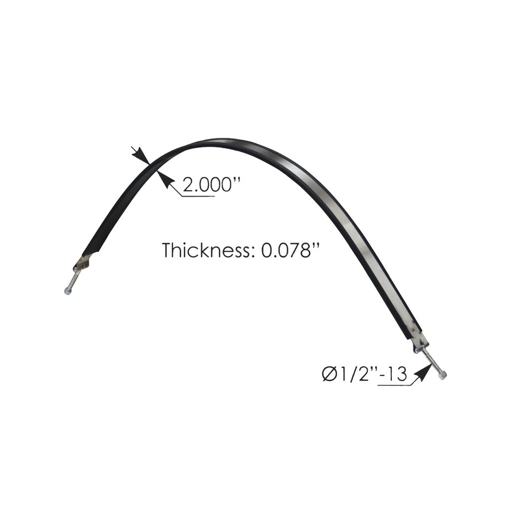 Fuel Tank Strap Reefer Non-Polished M203924, 7AMPASA355S, ASA5852S