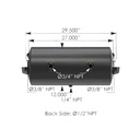 Air Tank 2850 Cubic in Vol 12.000in Dia 172.2068, HT1274, HOSHT-1274, TSJ1274