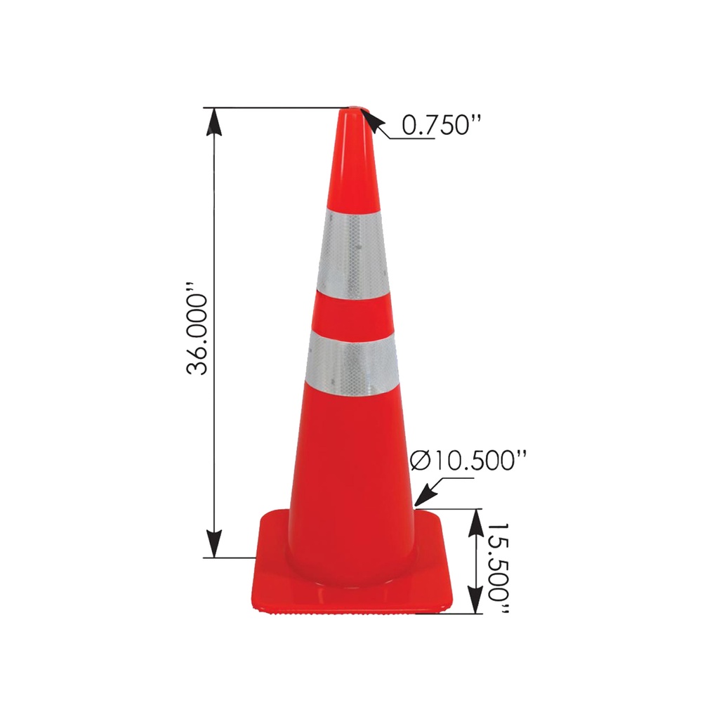 Safety Cone 36in Reflective Collar 10lb 571.SC36-RC, 6CC4C-36S