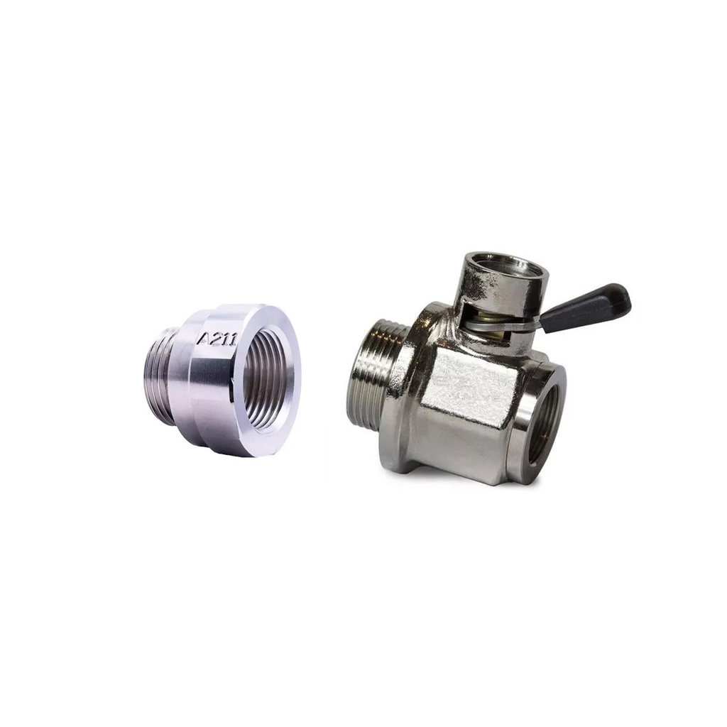 EZ-211 (M27-2.0) Engine Oil Drain Valve + Adapter A-211 (27mm-2.0) Combo