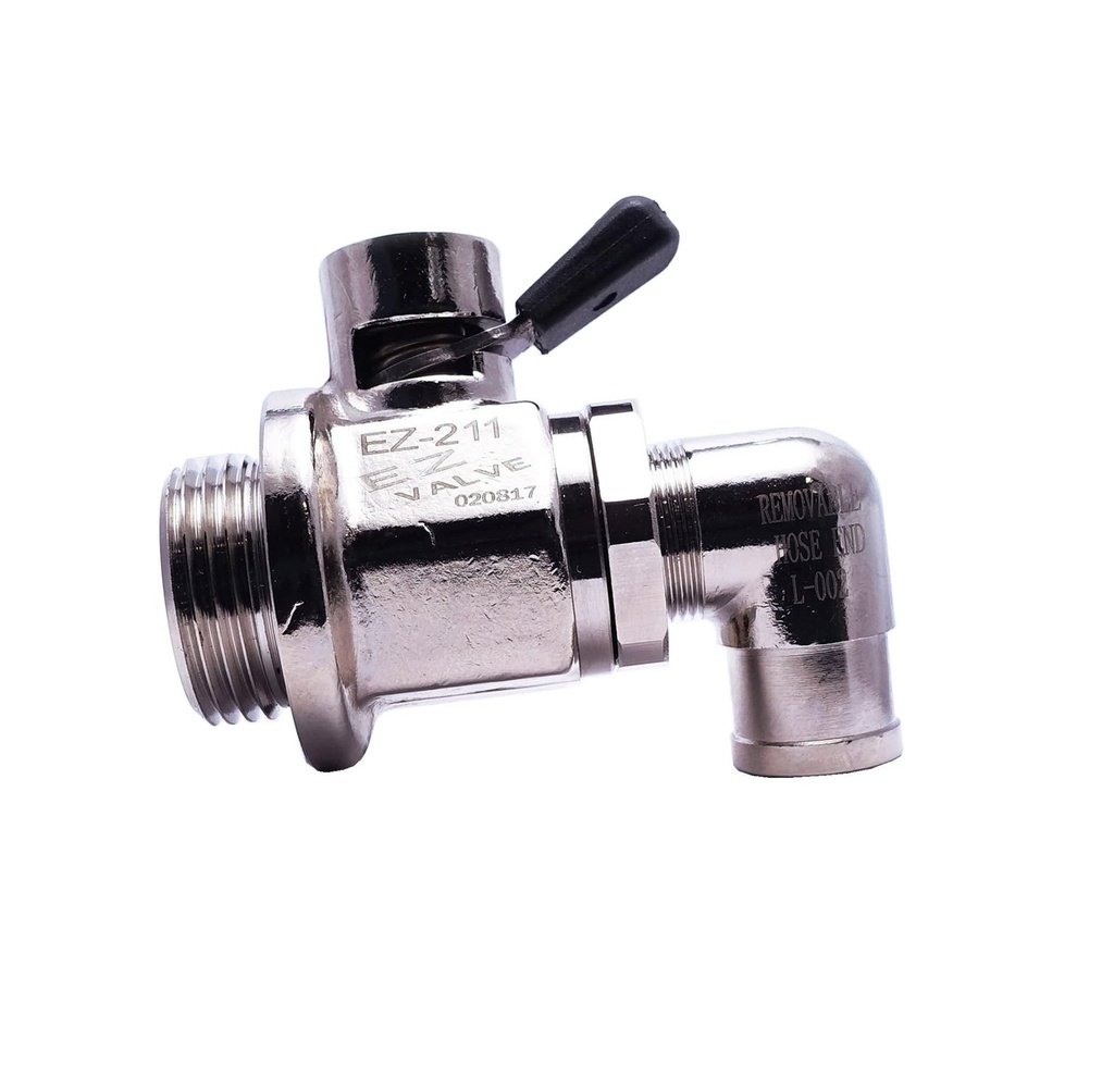 EZ-211(27mm-2.0) EZ Oil Drain Valve with removable L-Shape Hose End(L-002) Combo