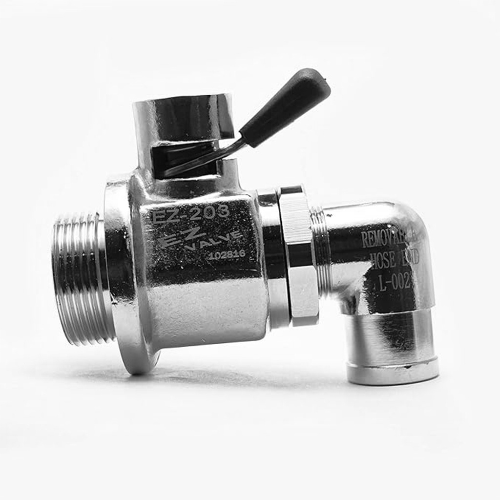 EZ-203 (1"-18 UNF) Oil Drain Valve with removable L-Shape Hose End (L-002) Comb