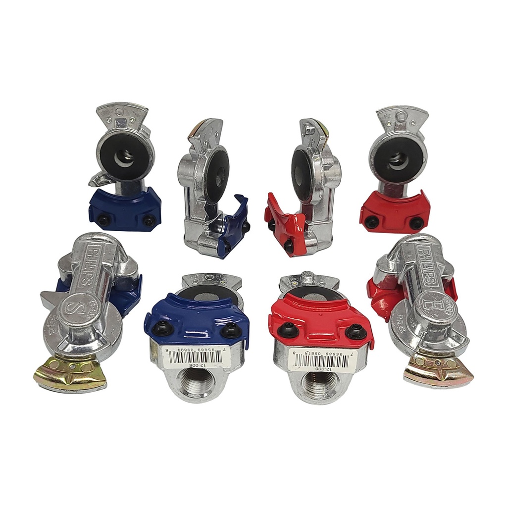 X4 Genuine Phillips Red 12-008 + Blue 12-006 / Emergency Straight Gladhand