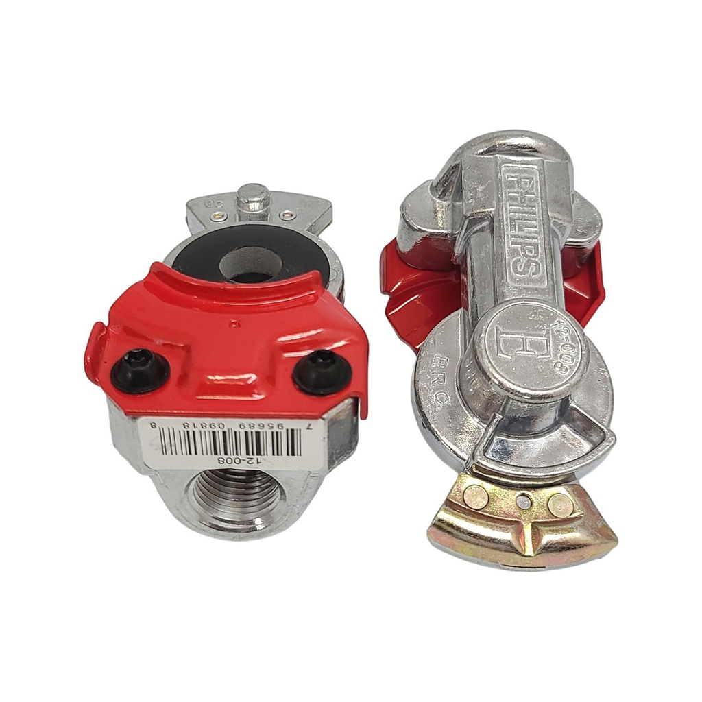 X2 Genuine Phillips Red/Emergency Straight Mnt Std Gladhand 12-008