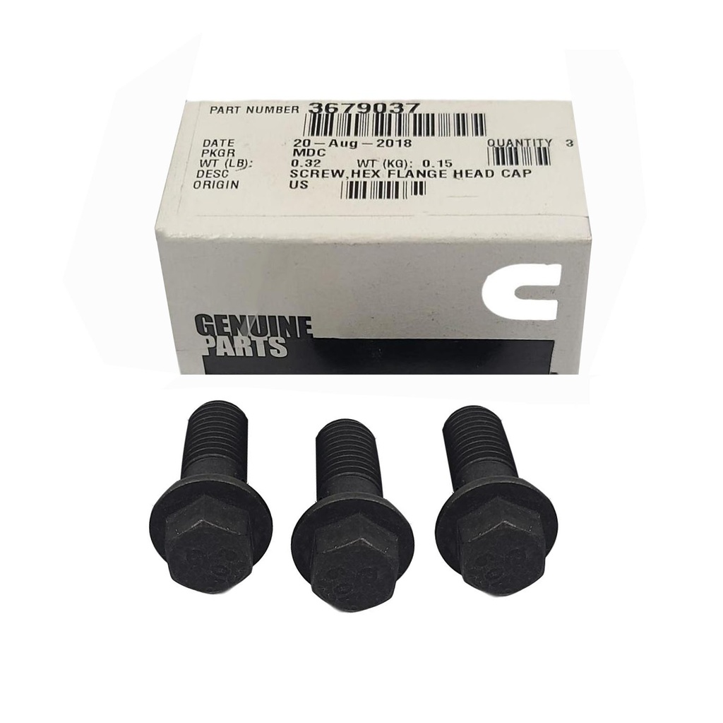 SCREW, HEX FLANGE HEAD CAP 3679037 (Pack of 3)