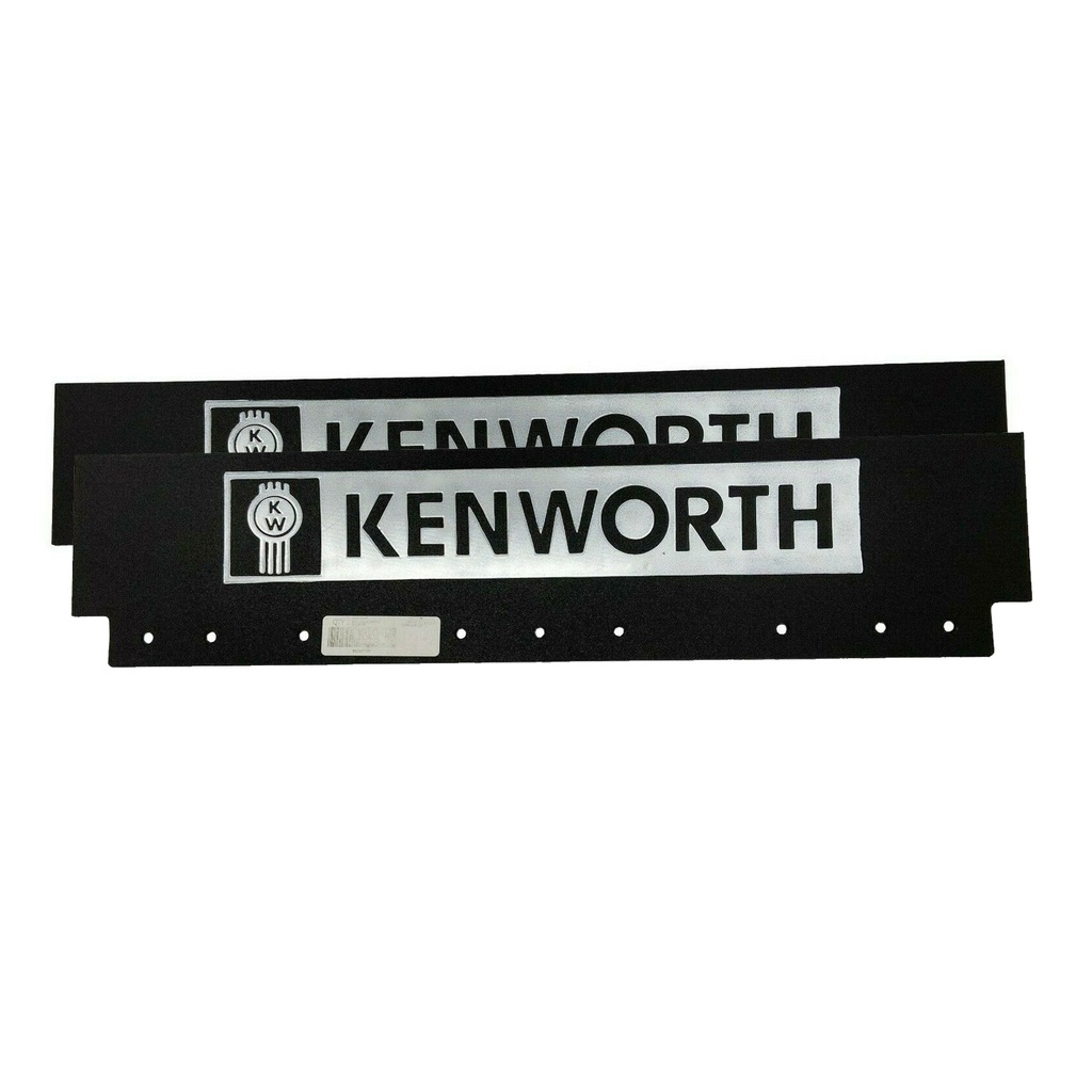x2 Kenworth  black and White 6X24 BKW Semi Truck Mud Flap-quarter Fender Flap