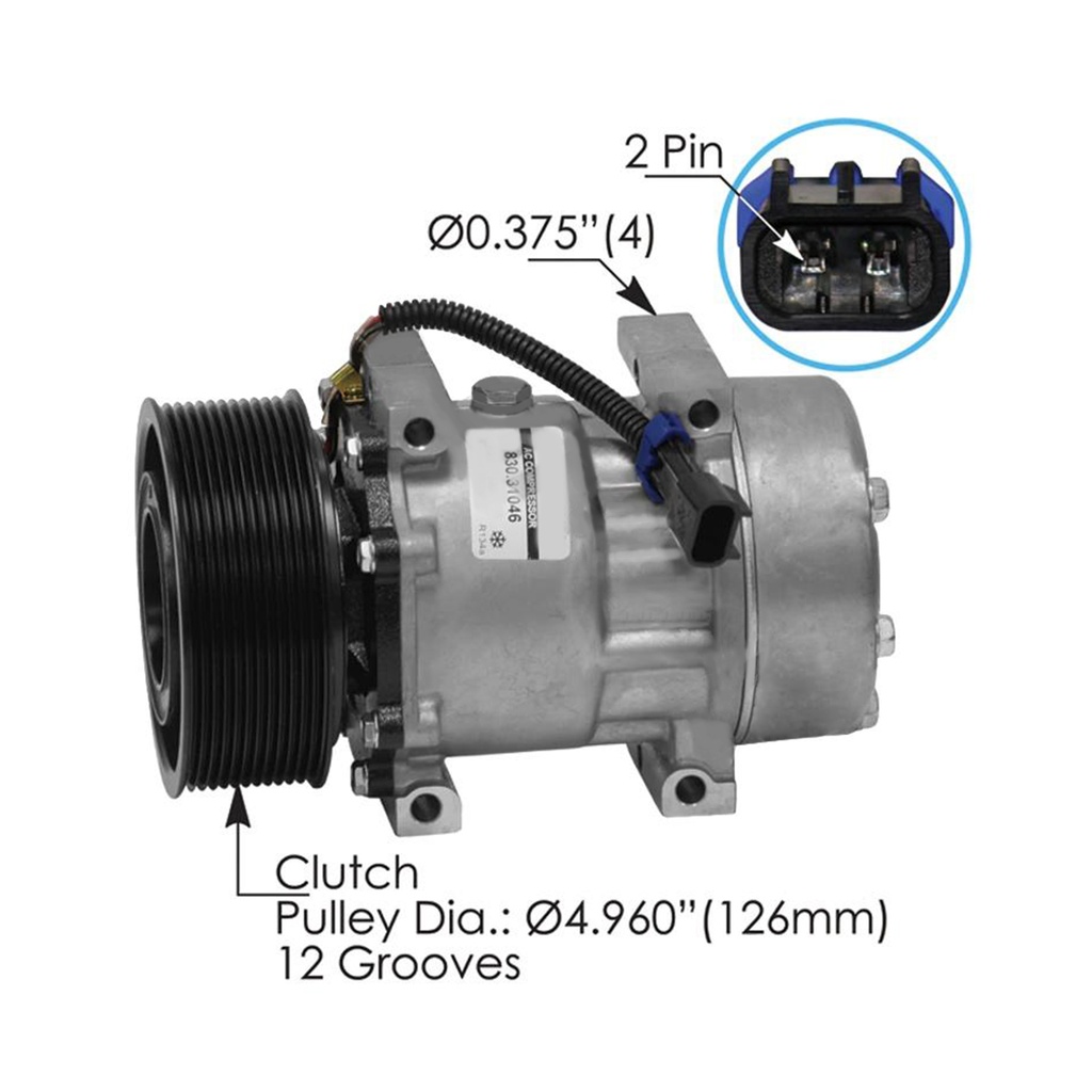 Air Conditioning Compressor 7H15 Type 830.31046 4370 9766 5402 20-04078 2004078
