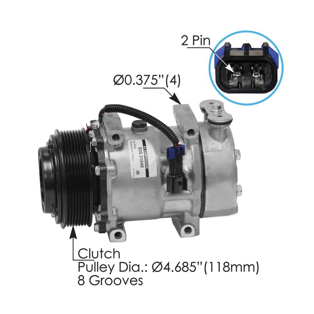 [ZO-VXZU-JLDV] Air Conditioning Compressor 7H15 Type  830.31048 4081 5406 20-04081 20-04398