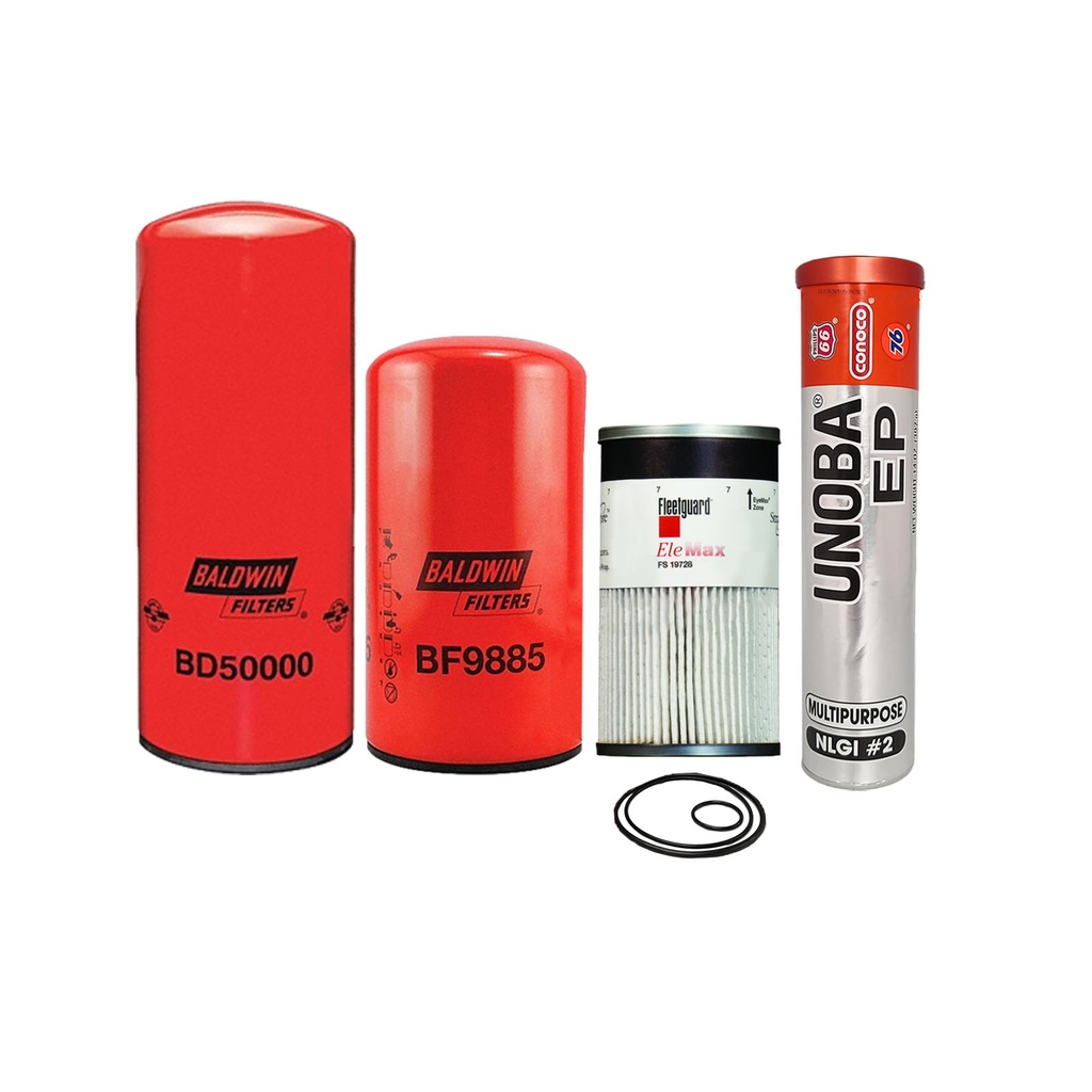 CUMMINS OIL CHANGE KIT BD50000, BF9885, FS19728, FREE GREASE