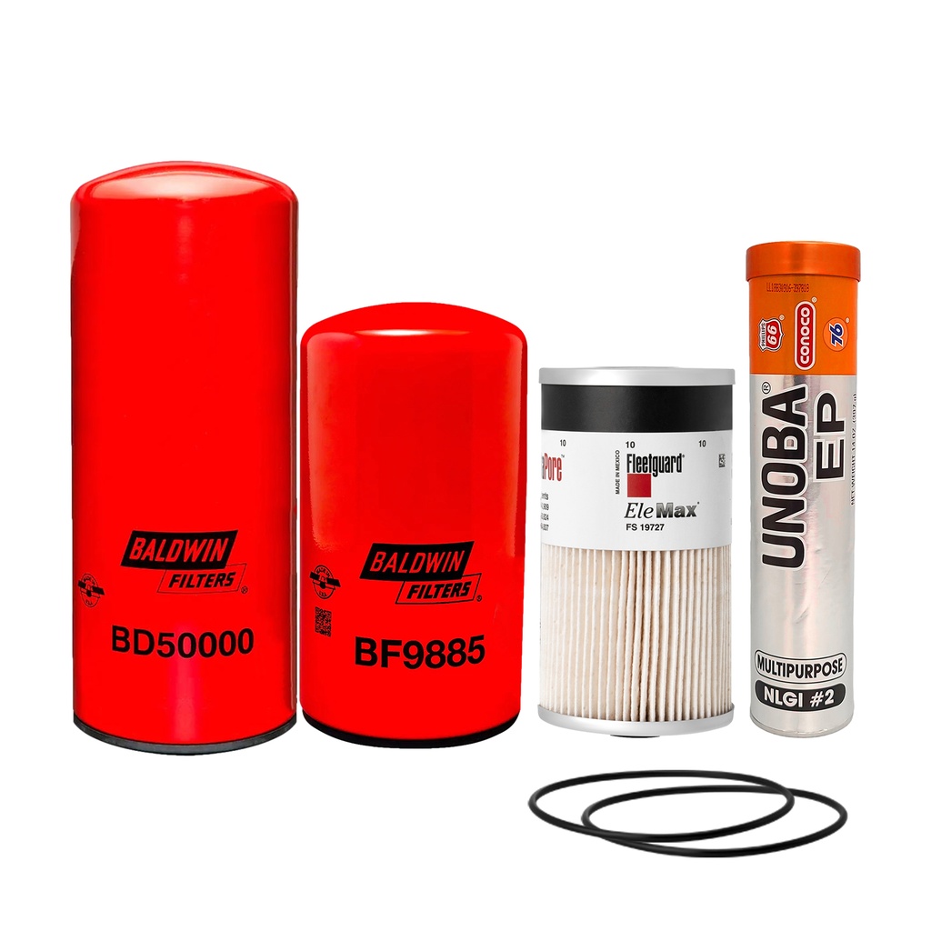 CUMMINS OIL CHANGE KIT,BD50000, BF9885, FS19727, FREE GREASE