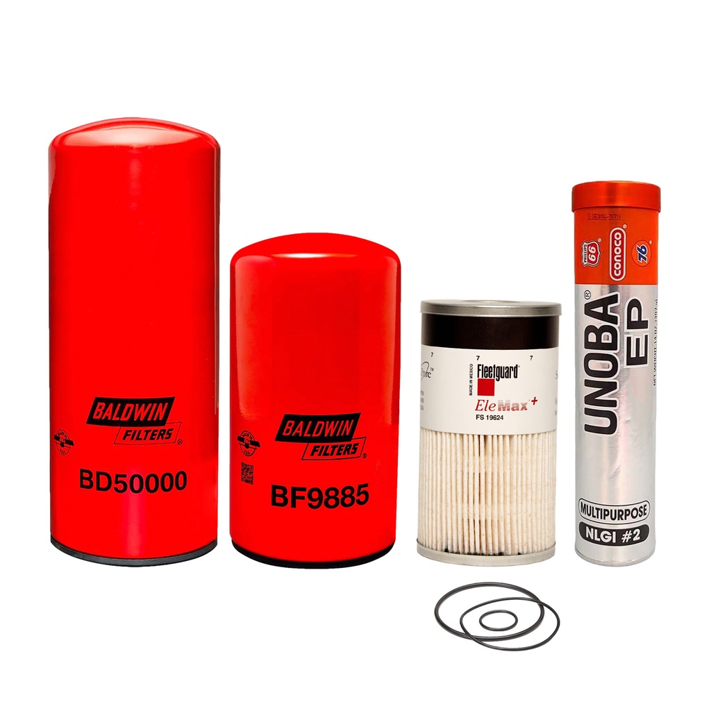 CUMMINS OIL CHANGE KIT BD50000, BF9885, FS19624, FREE GREASE
