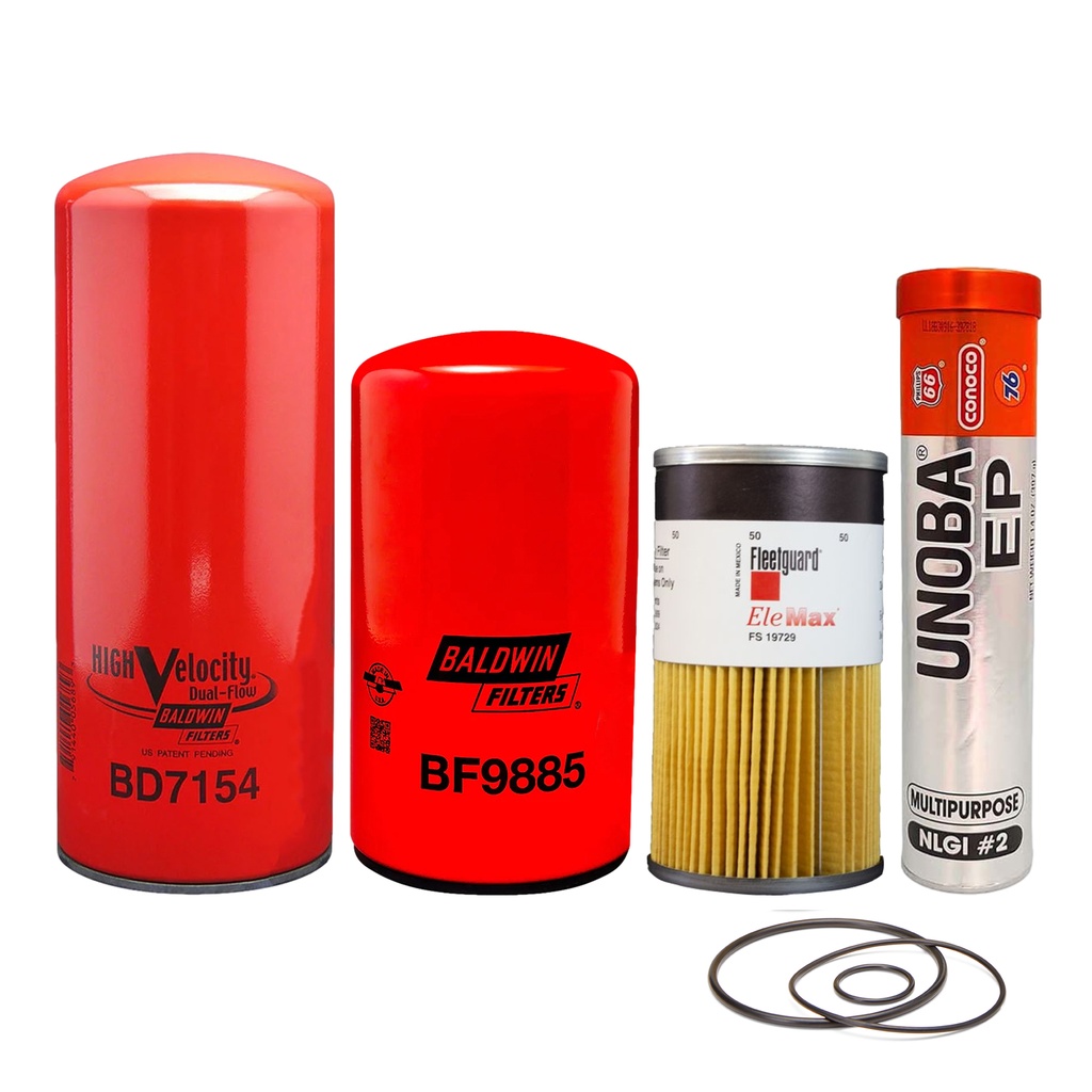 CUMMINS OIL CHANGE KIT BD7154, BF9885, FS19729, FREE GREASE