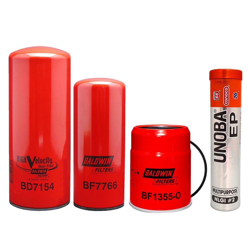 CUMMINS ISX15 OIL CHANGE KIT BD7154, BF7766, BF1355-O, FREE TUBE RED GREASE 14OZ
