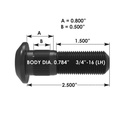 Wheel Stud  201.6038L  E10202L R0010202L W1091L 15514381 W653 13-1131L E-10202-L
