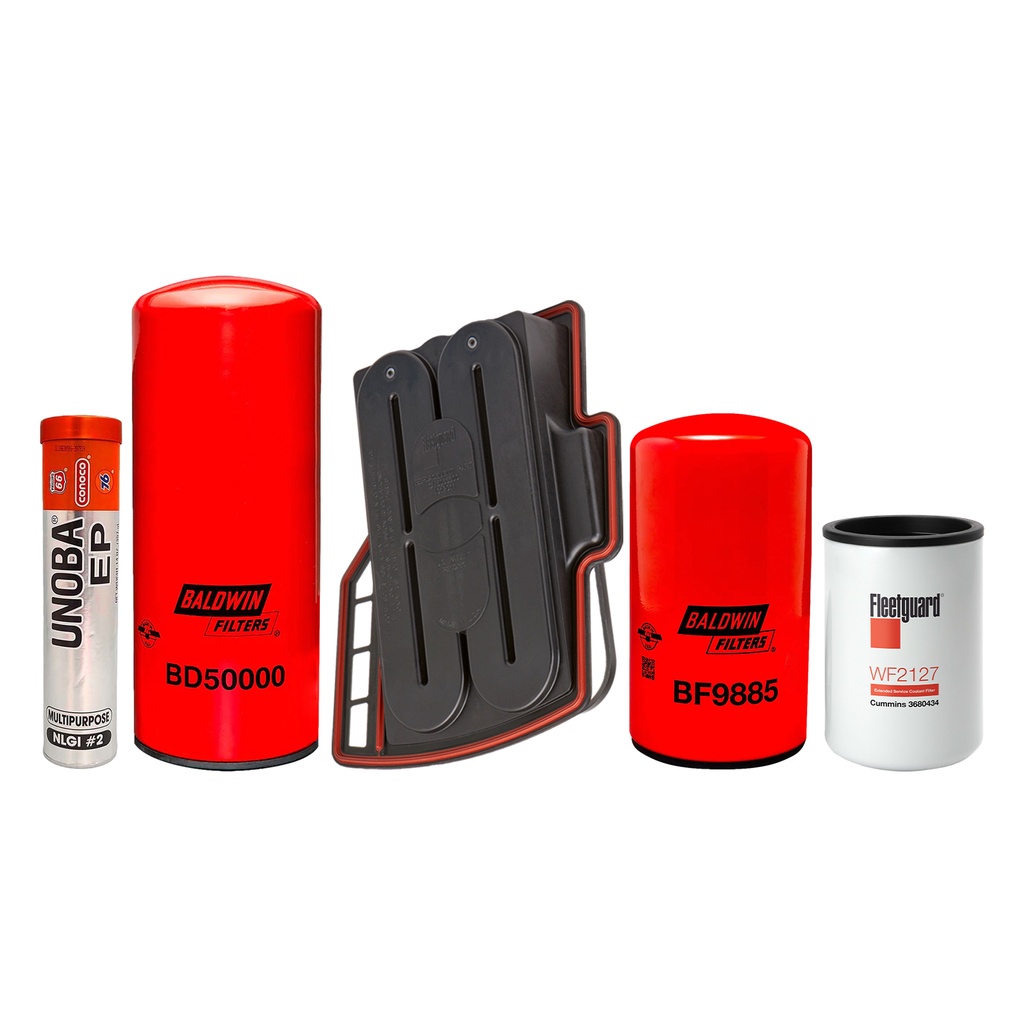 CUMMINS OIL CHANGE KIT BD50000,BF9885,CV50633,WF2127, FREE GREASE