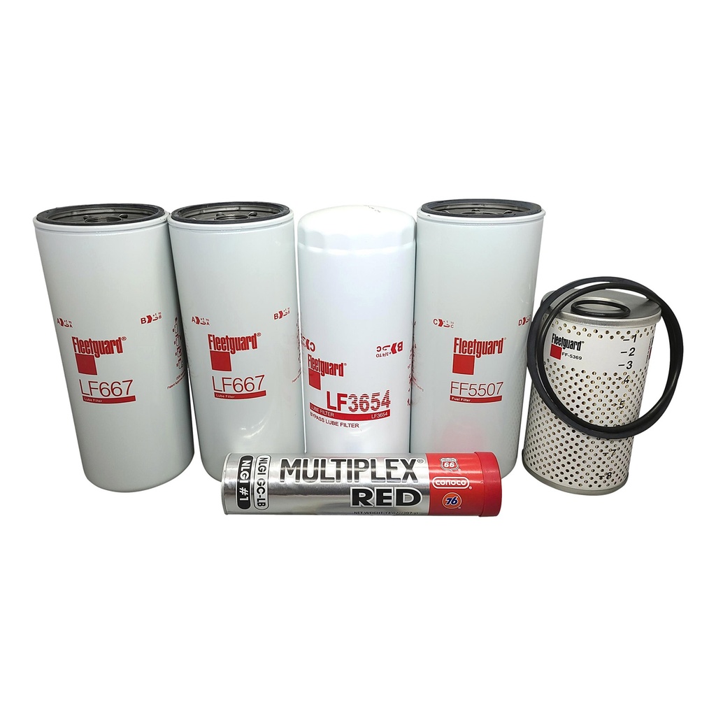 VOLVO D13 OIL CHANGE LF667,LF3654,FF5507,FF5369 INCLUDING FREE GREASE