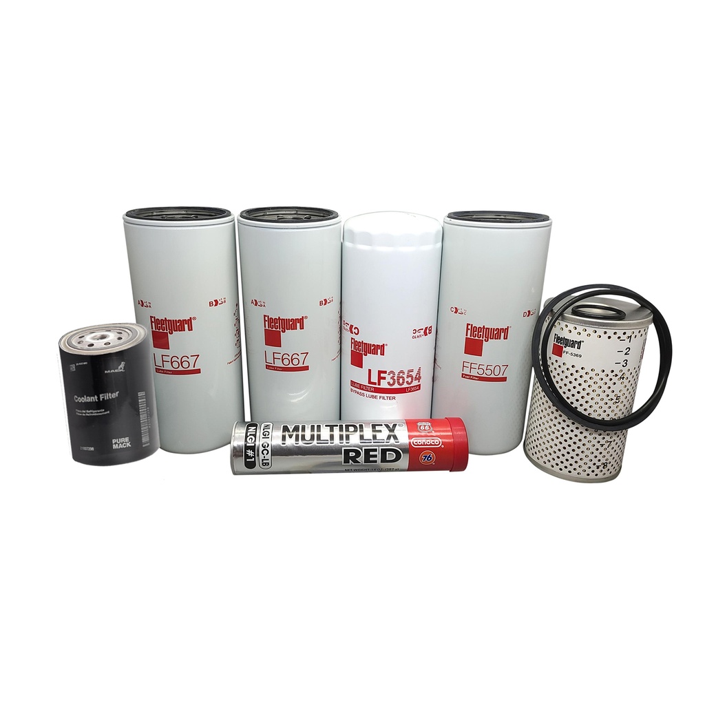 VOLVO OIL CHANGE KIT LF667, LF3654, FF5507, FF5369, 21937298, FREE GREASE