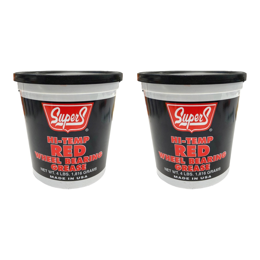 Supers Hi-Temp Red Wheel Bearing Grease 4mLbs 1.816 Gr New SUS 67-4*(Pack of 2)*