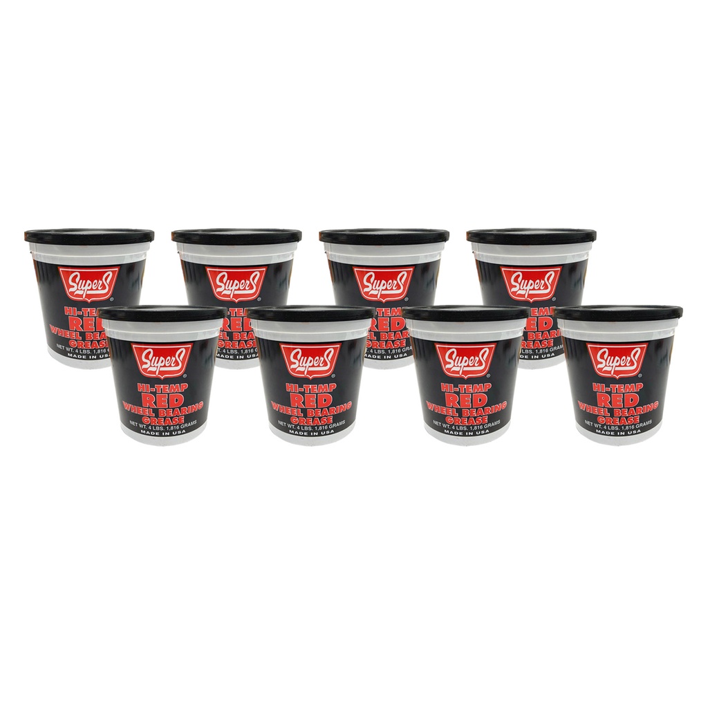 Supers Hi-Temp Red Wheel Bearing Grease 4mLbs 1.816 Gr New SUS 67-4*(Pack of 8)*