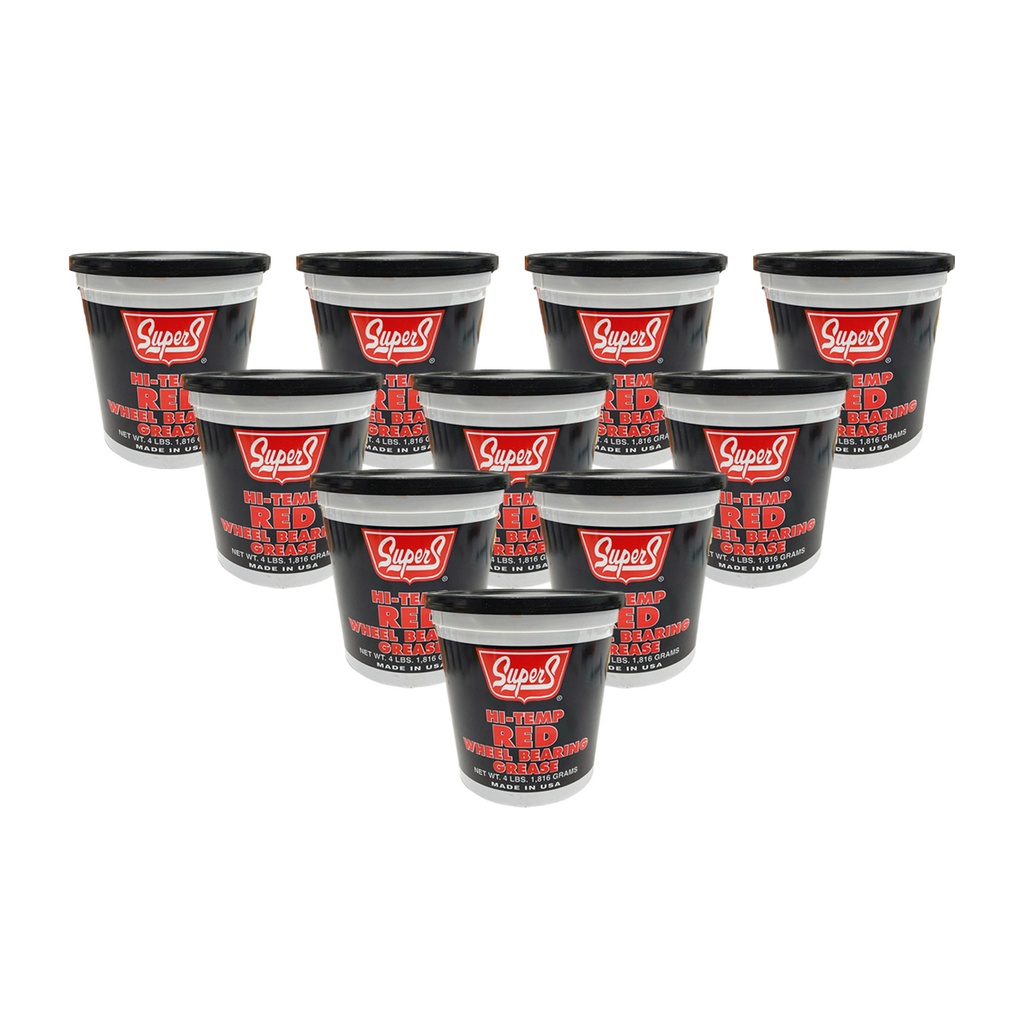 Supers Hi-Temp Red Wheel Bearing Grease 4mLbs 1.816 Gr New SUS 67-4*(Pack of 10)