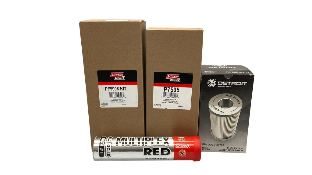 DETROIT OIL CHANGE KIT P7505, PF9908, DDER61709, FREE GREASE